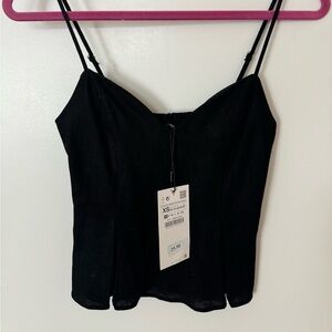 Fitted linen Zara top